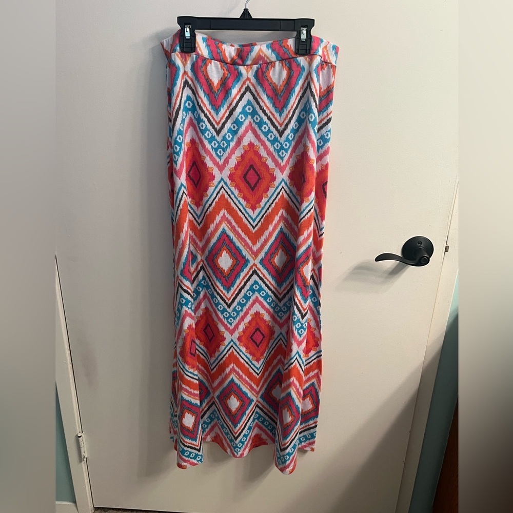 Colorful Geometric Maxi Skirt